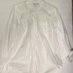 Solid white button up top
